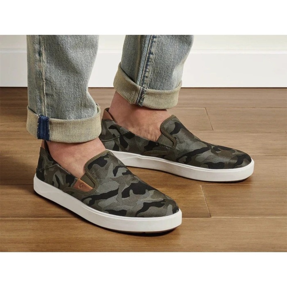 OLUKAI Lae'ahi Pa'i Camo Green Slip On Casual Men's Shoes Size 11 10444-6ZKE